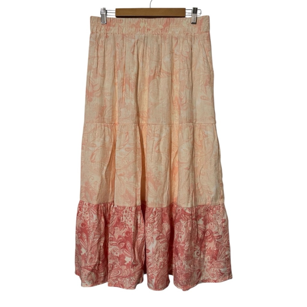 Wonderly Tiered Paisley Maxi Skirt